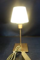 Elegante Tischlampe Messing mit weissem Schirm