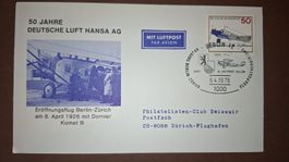 Eröffnungsflug Berlin - Zürich (06.04.1926) 06.04.1976