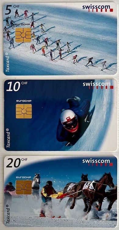 Swisscom Schede telefoniche: 3 serie Taxcard 1999 / 2000 / 2001 – Usato da Breganzona venduto da mas_tv72 1