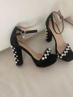 Extravaganter High Heel Damensommerschuh mit Perlen, Gr.39