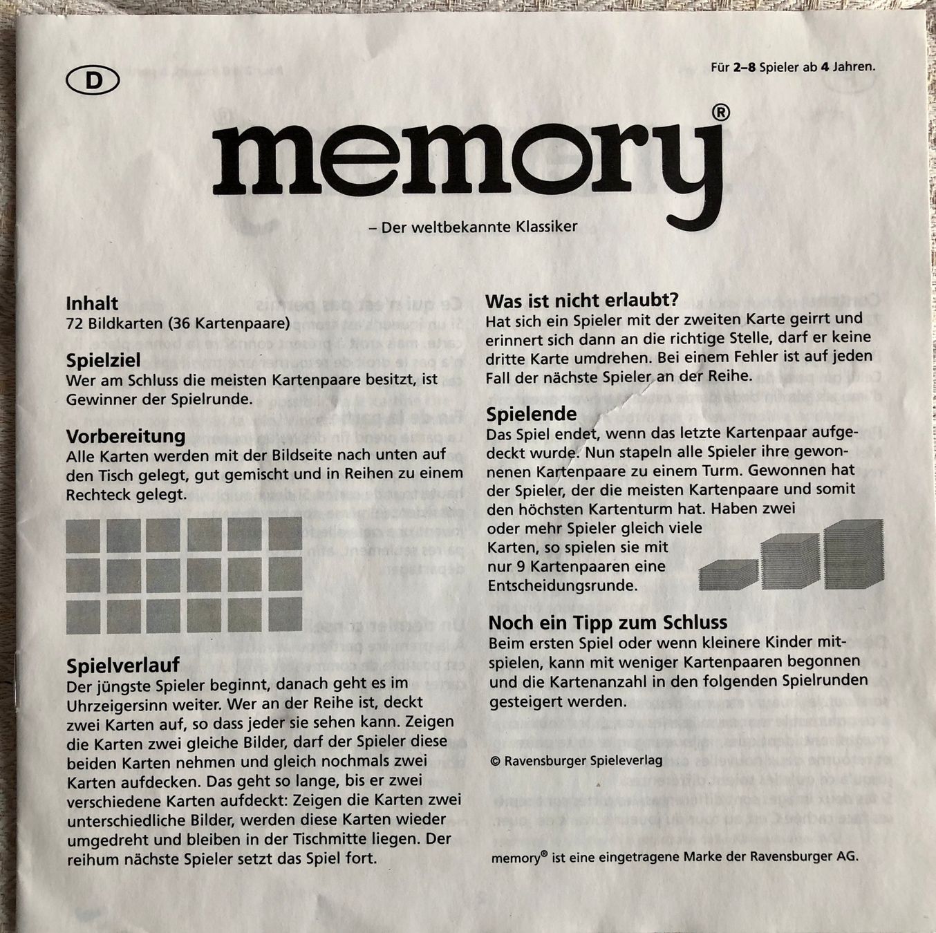 Ravensburger Giochi: Memory "Finding Dory" – Nuovo (secondo la descrizione) da Balzers venduto da Bastlerherz 3