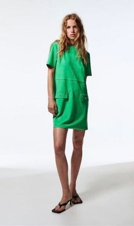 Grasgrünes tolles Kleid von ZARA Gr. S - 240821
