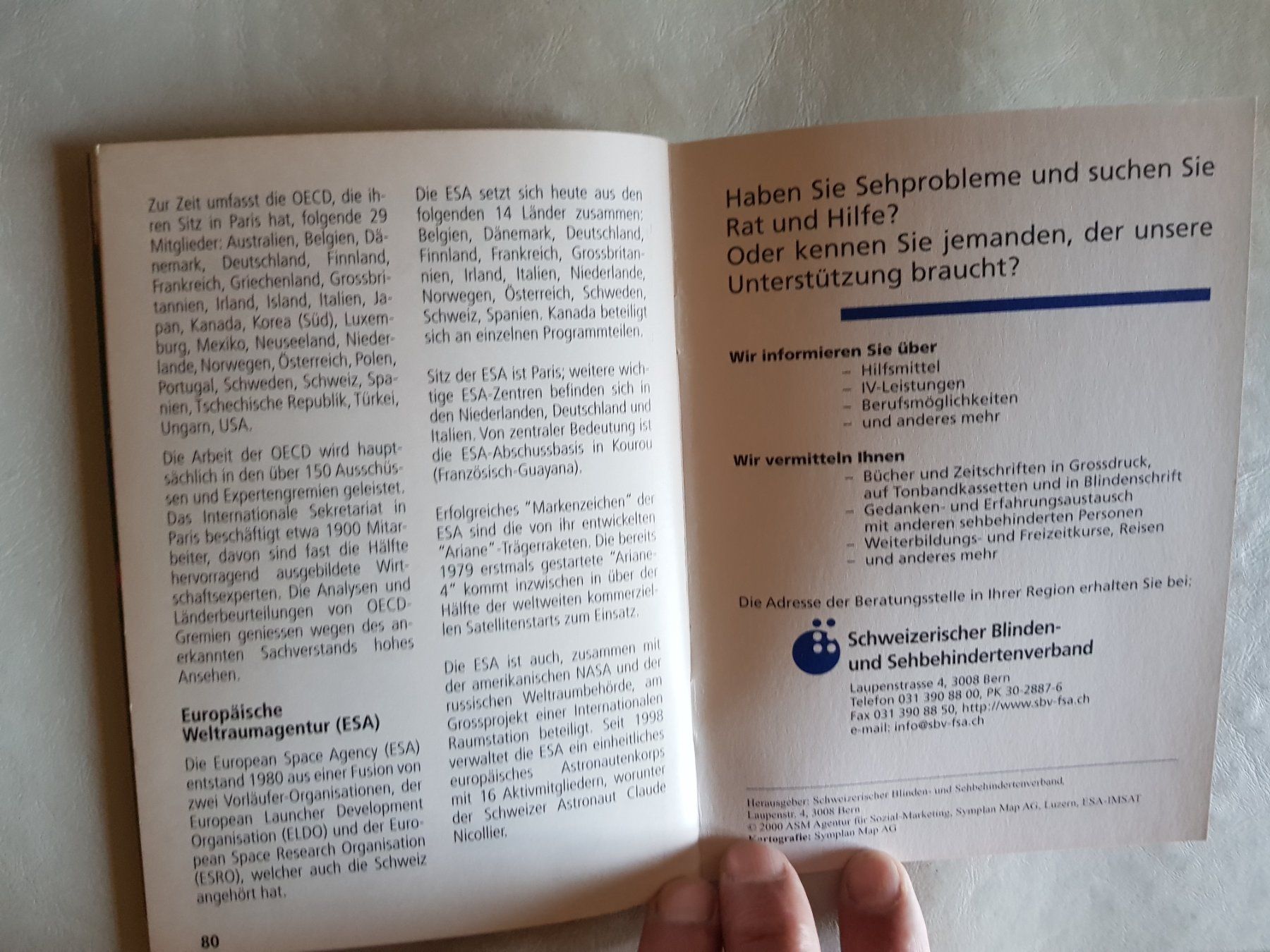 Libri: Taschen Atlas Schweizerischer Blinden Verband 2000 – Usato da Walterswil BE venduto da Lonitti 4