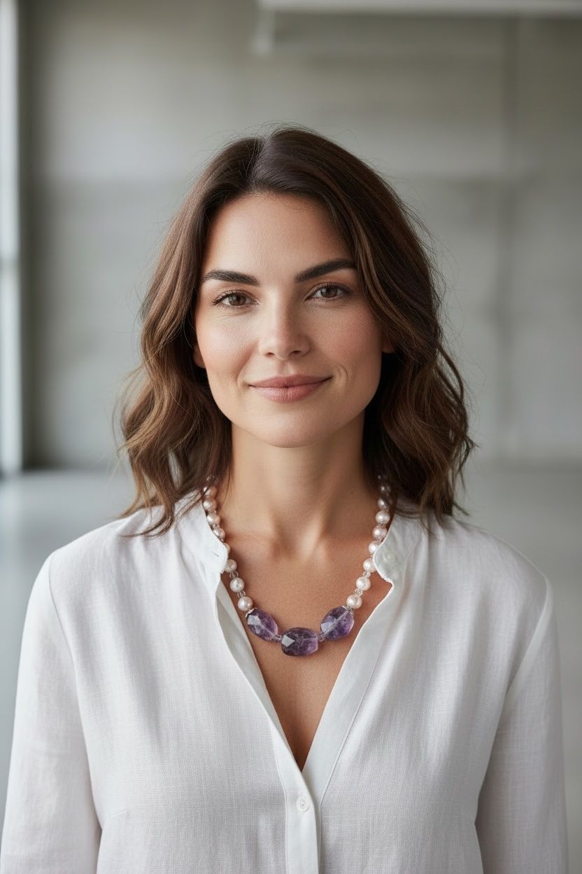 Catenine: Süsswasserperlen, Amethyst Collier NEU – Nuovo (secondo la descrizione) da Basel venduto da Chili007