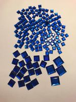 Bastelbedarf 156 Quadrate blau versch. Grössen ..6, 10, 15mm
