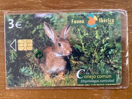 Privat Telefonkarte Spanien. Conejo Hase originalverpackt