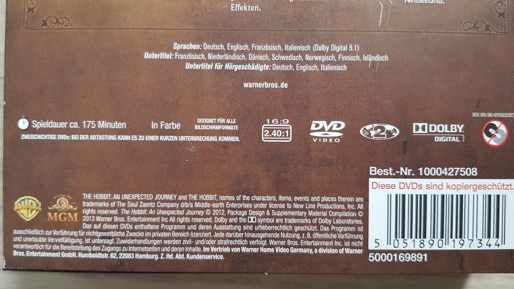 Tutti i DVDs: DVD Der Hobbit Eine unerwartete Reise 5 – Usato da Oetwil am See venduto da fineli2 1