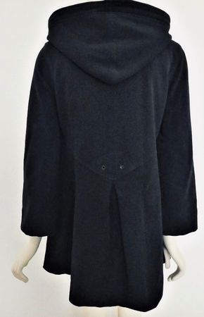 Magnifique manteau SITA MURT noir doublure rayée + capuche S