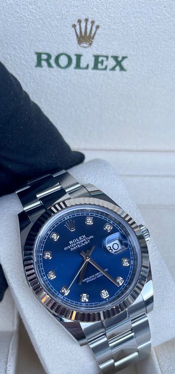 Rolex datejust blu on sale diamanti