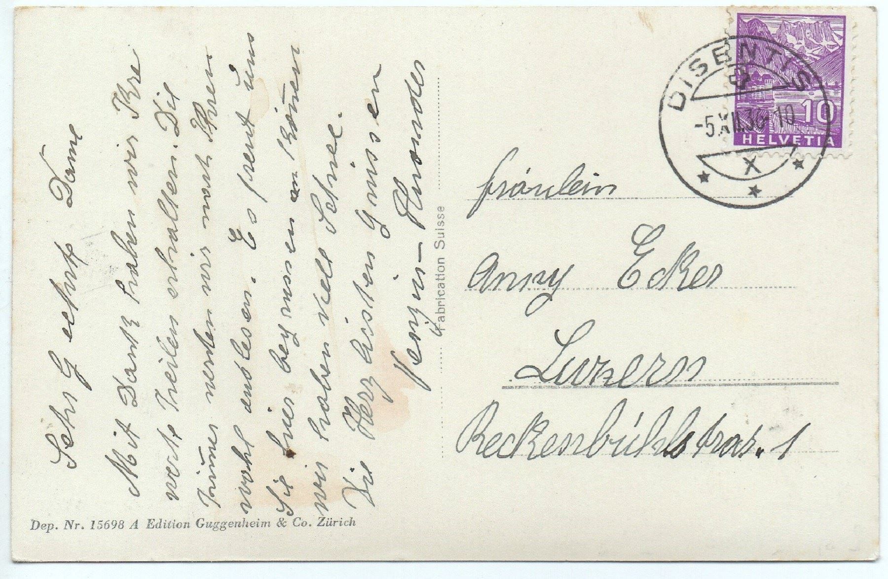Cartoline postali: DISENTIS Hotel Post - Garage & Tanksäule – Usato da Jona venduto da philajona 1