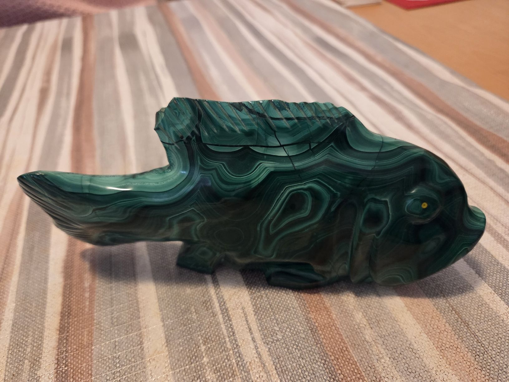 Figurines: Malachit-Fisch, Edelstein, Glück ! sehr schwer – D'occasion à Breitenbach par TWIX22 1