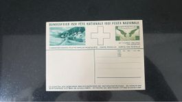 Postkarte Bundesfeier 1931 40 Cts.Lawinenschaden Graubünden