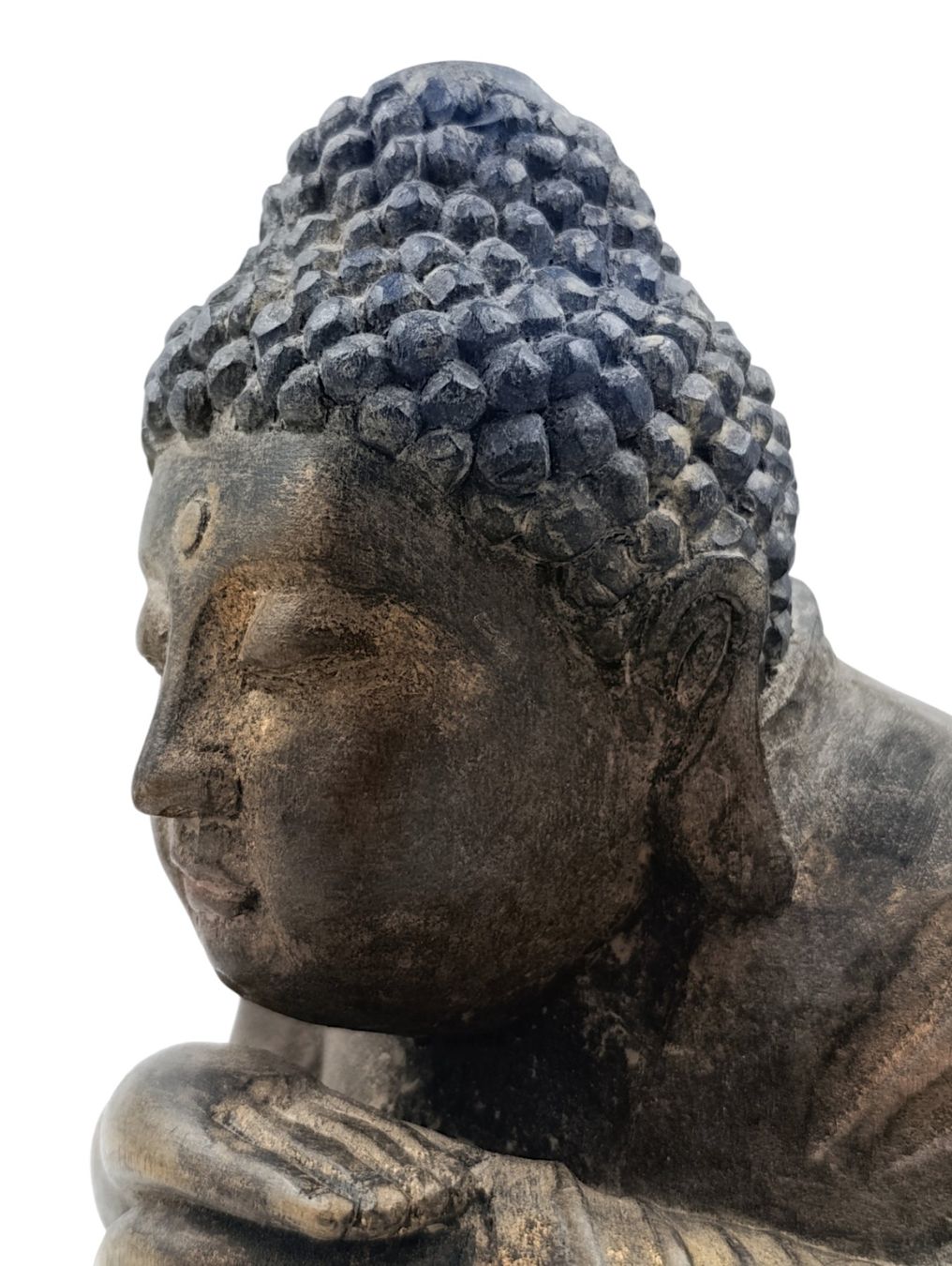 Figuren: Antike Buddha-Statue Holz 19 Jh. – Gebraucht aus Hochfelden von Historium 5