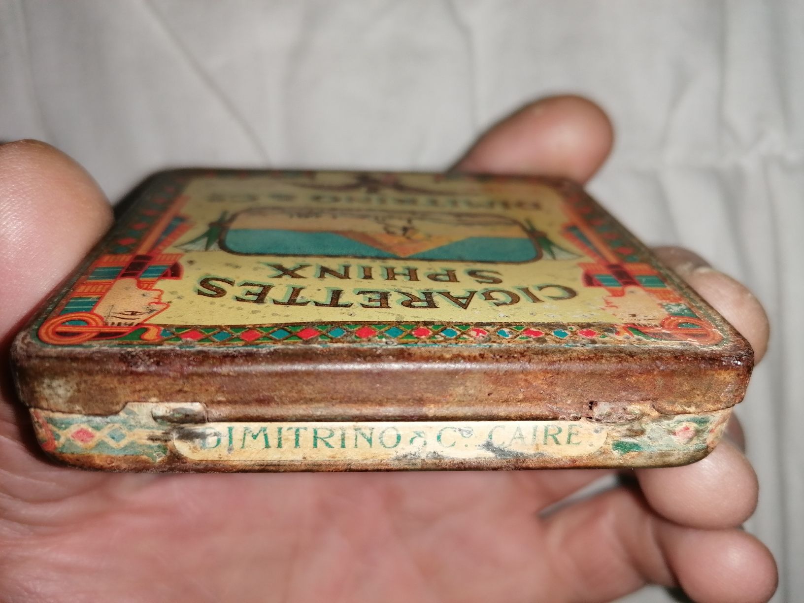 Tabak: Antike Blechdose Dimitrino Sphinx 20 Zigaretten ca. 1910 – Gebraucht aus Zürich von Tin4Life 4