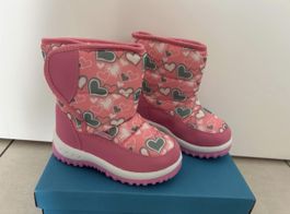 Winterstiefel für Mädchen mit Herzmuster rosa neu 25
