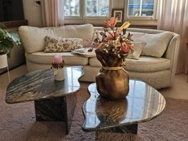 Exklusiver Couchtisch aus massivem Granit – Design-Unikat