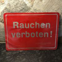 altes Blechschild - Rauchverbot - Vintage