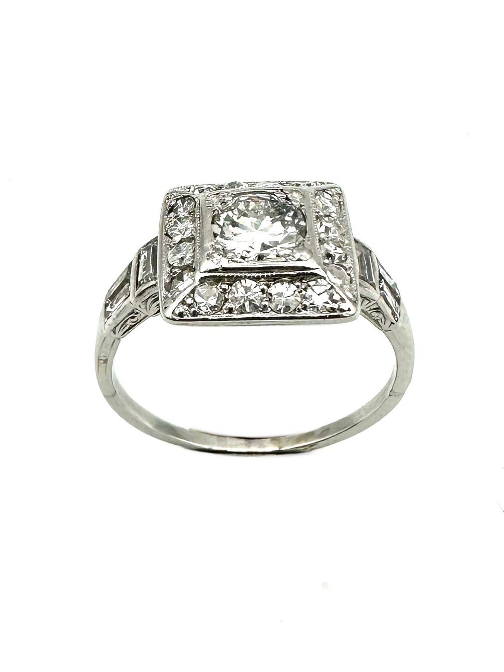 Anelli: Bague Art-Déco platine et diamants – Usato da Renens VD venduto da Diademe.sarl 1