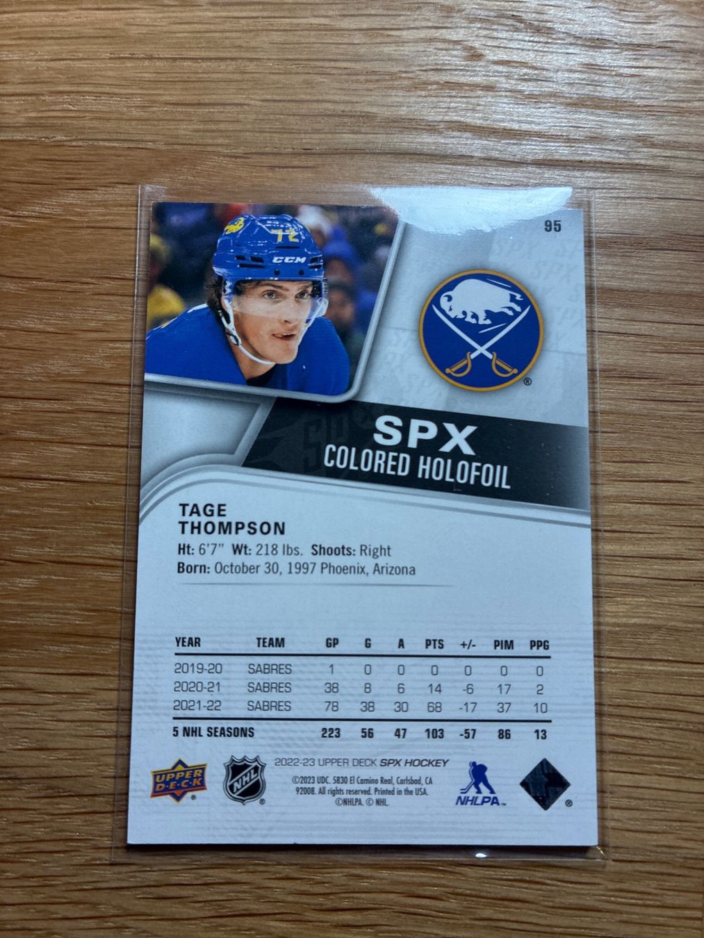 Panini Sammelbilder & Trading cards: Upper Deck SPX Tage Thompson /149 – Gebraucht aus Wangenried von Garagara 1