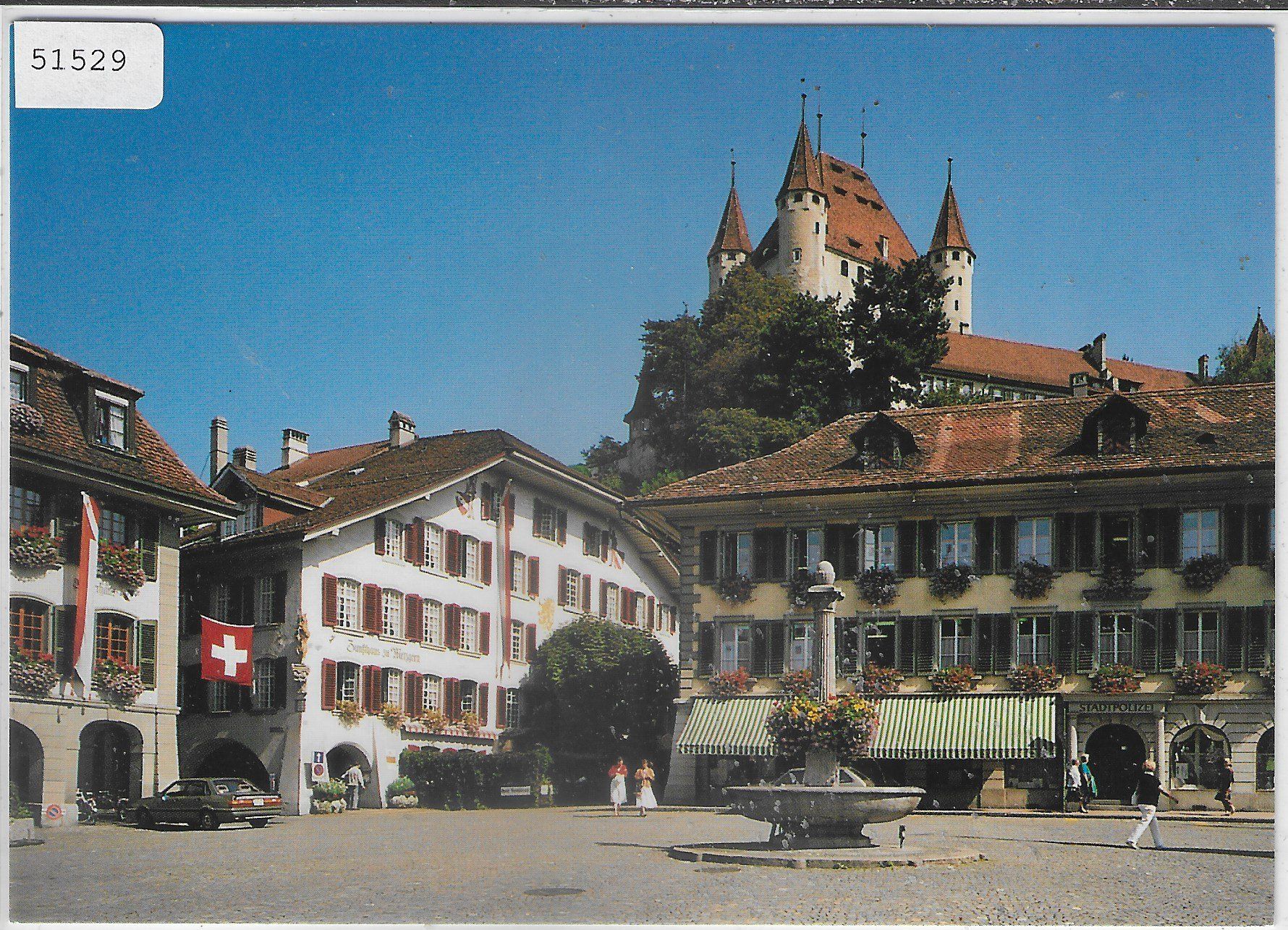 Cartoline postali: Thun - Rathausplatz mit Schloss – Usato da Ettingen venduto da Kartenplanet