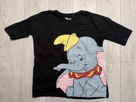 T-shirt Disney Dumbo noir, taille L, comme neuf, coton