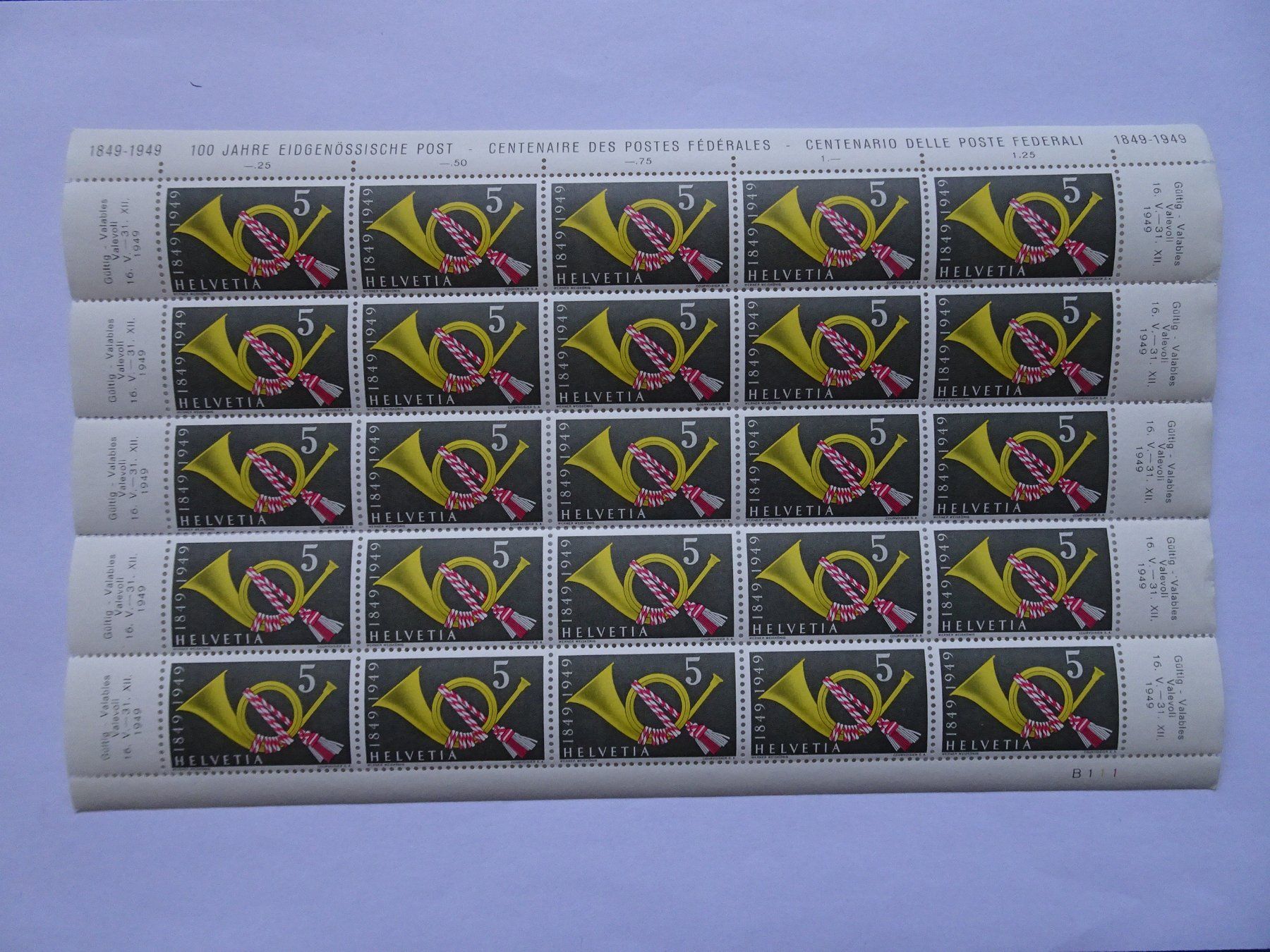Tous les timbres: 1949* Mit Abart – Neuf (Voir description) à Aadorf par Chnorli-Furz