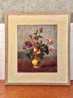 Charming Vintage Floral Still Life Painting, Signed '59