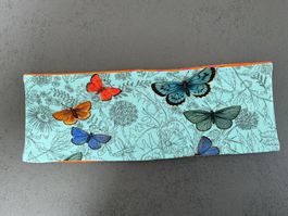 NEUES Stirnband, Schmetterlinge/ Tupfen (zweiseitig)