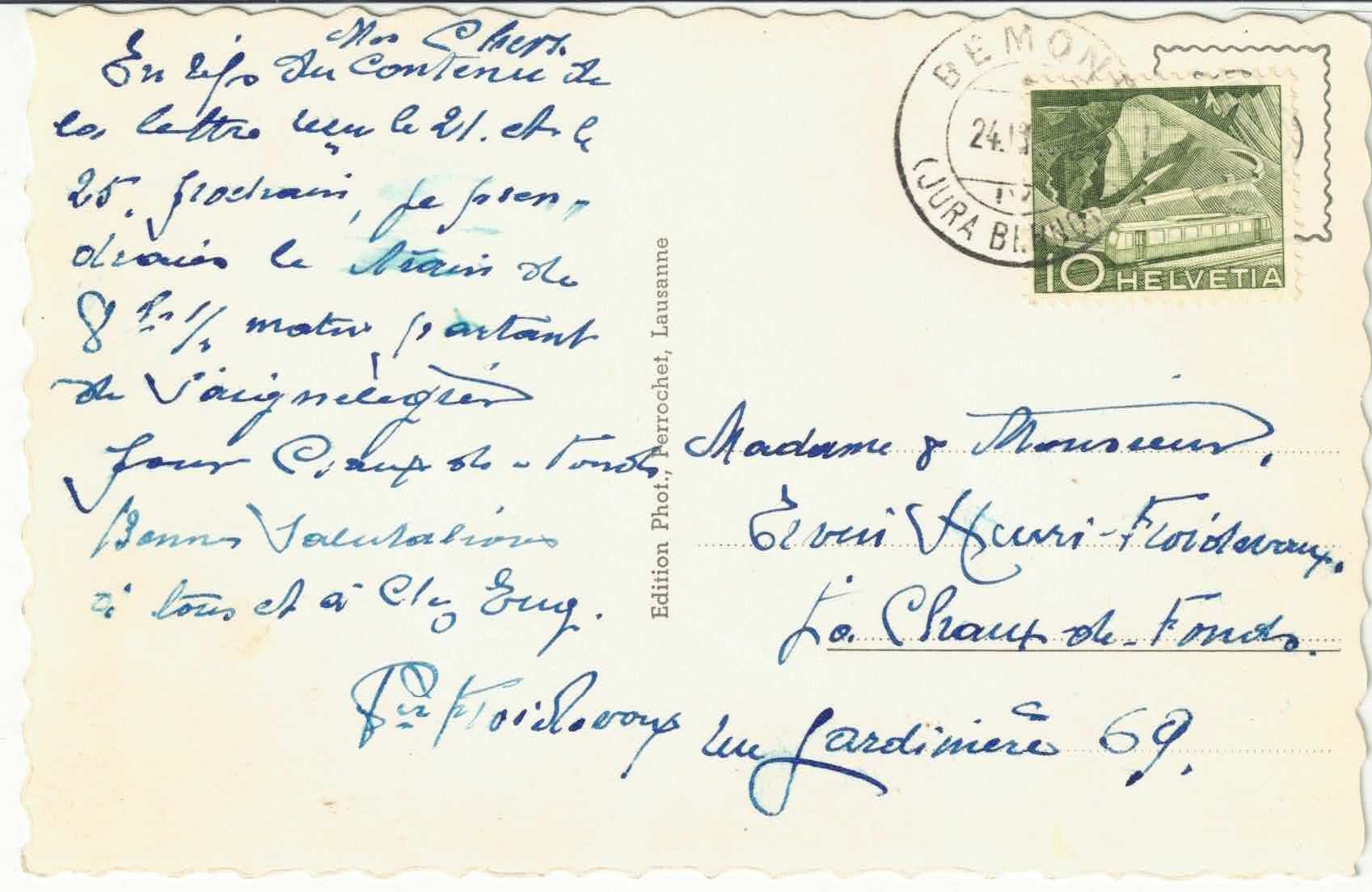 Cartoline postali: Montfaucon - Vue generale – Usato da Ettingen venduto da Kartenplanet 1
