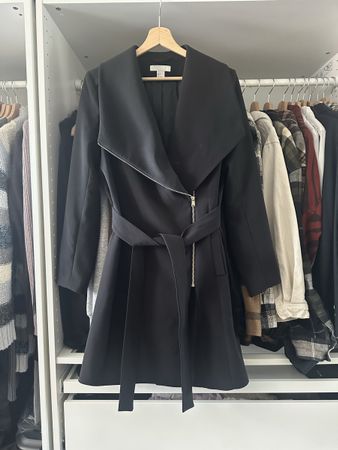 H&M Übergangsmantel schwarz Gürtel elegant Gr.36