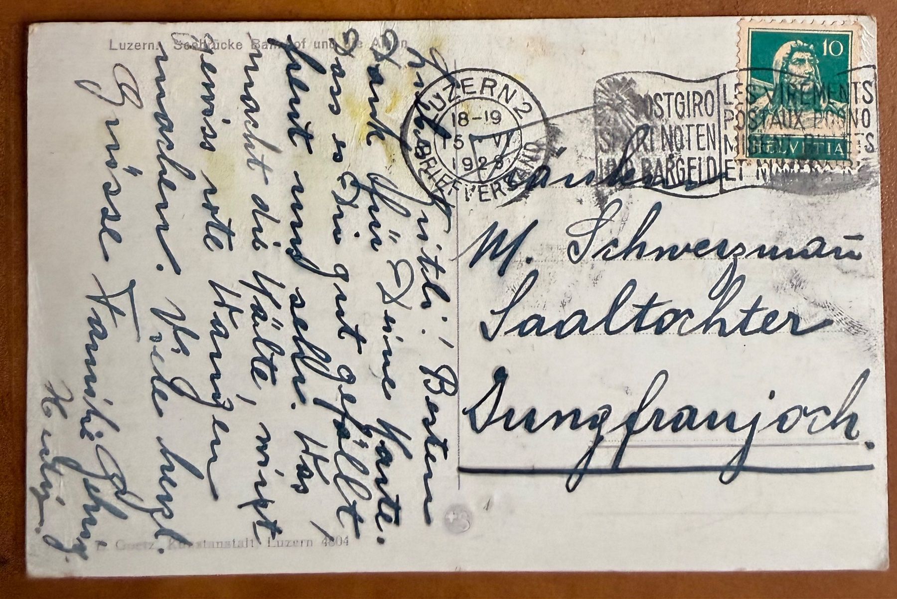 Cartoline postali: Luzern - Seebrücke & Bahnhof 1923 – Usato da Lutry venduto da Ediego 1