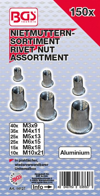 Nietmuttern Set, Aluminium, 150tlg (Neu und originalverpackt) in ...