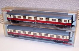 Fleischmann H0: 2 x TEE IC-Schnellzugwagen, DB, Bügelkuppl.