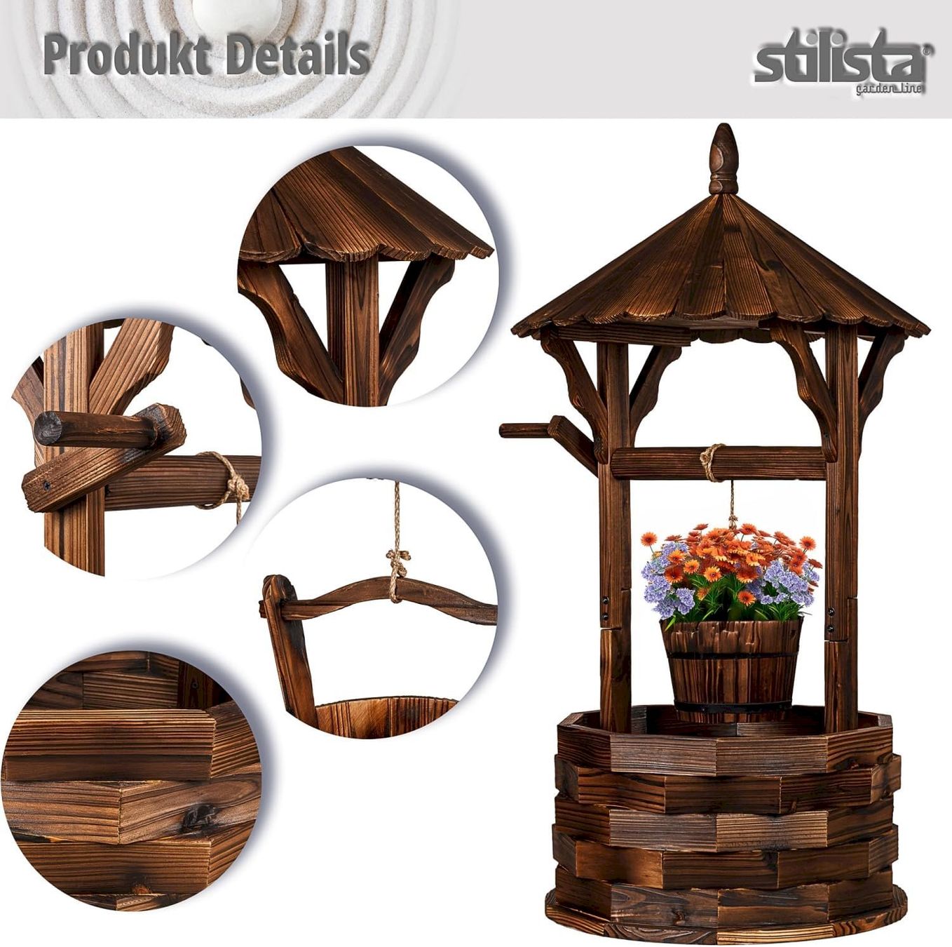 Etangs & Fontaines déco.: STILISTA Holzbrunnen mit Dach – Neuf avec emballage d'origine à Bottighofen par zaap 1