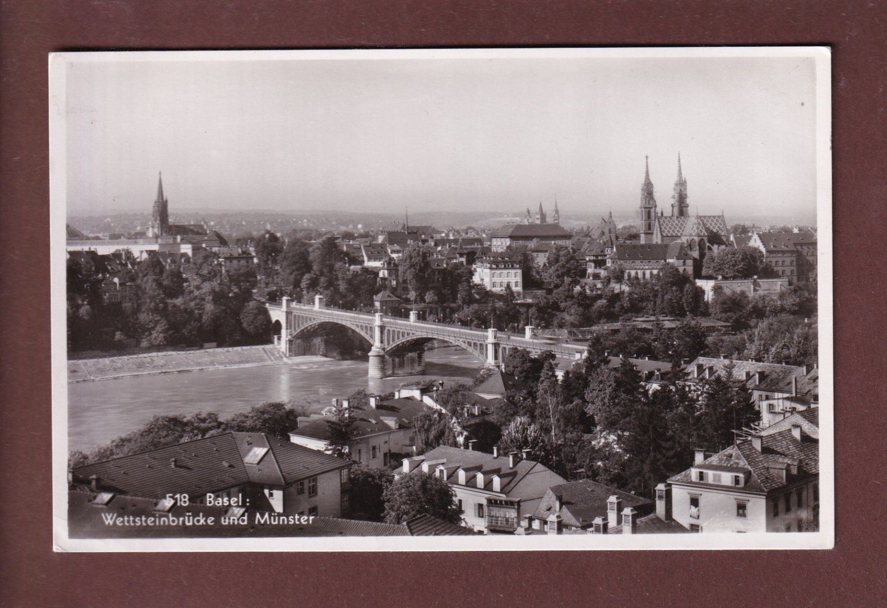 Cartoline postali: BASEL - Wettsteinbrücke – Usato da Pully venduto da nicecards