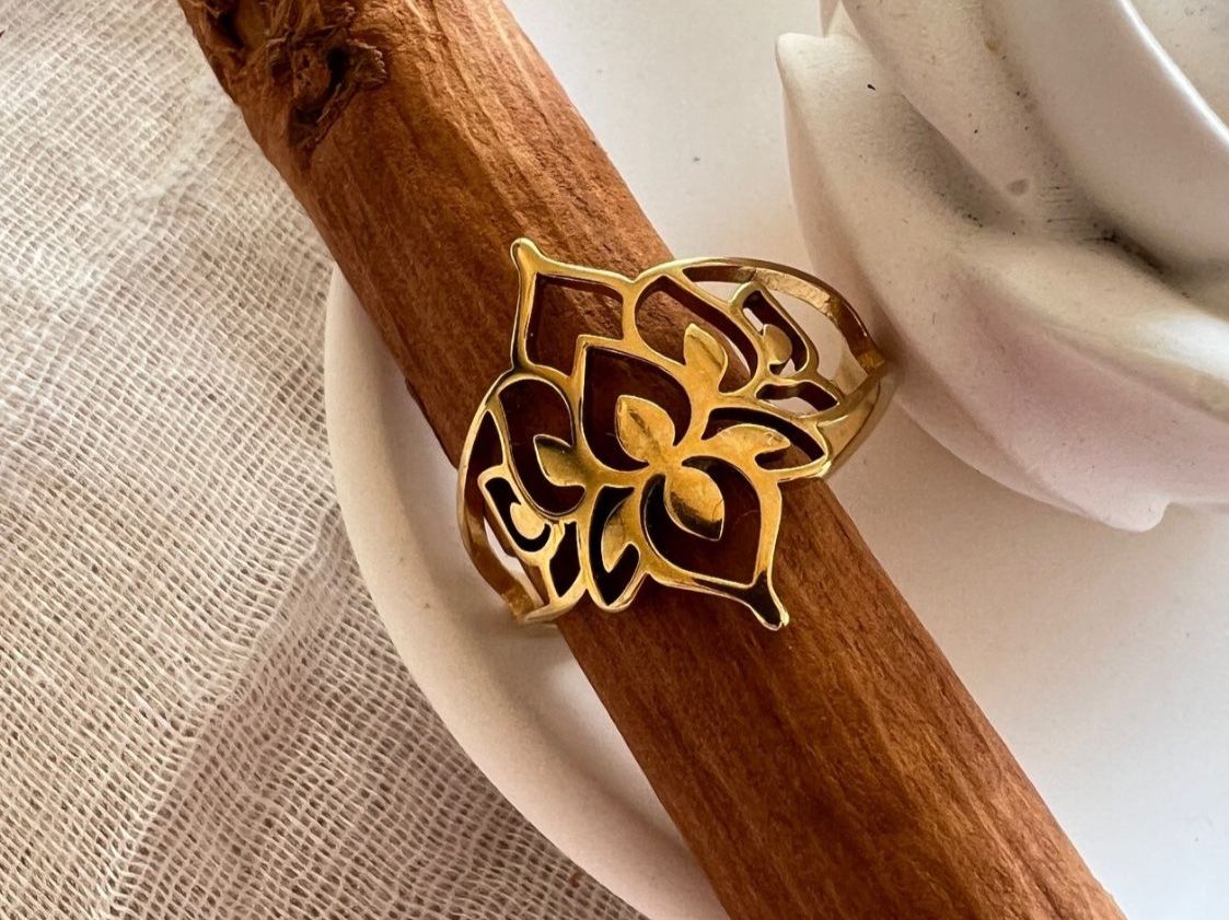 Anelli: Bague Lotus - Lotus Edelstahlring – Nuovo (secondo la descrizione) da Pully venduto da sunaddict 2