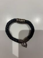 Armband Lederzopf geflochten mit Metallverschluss