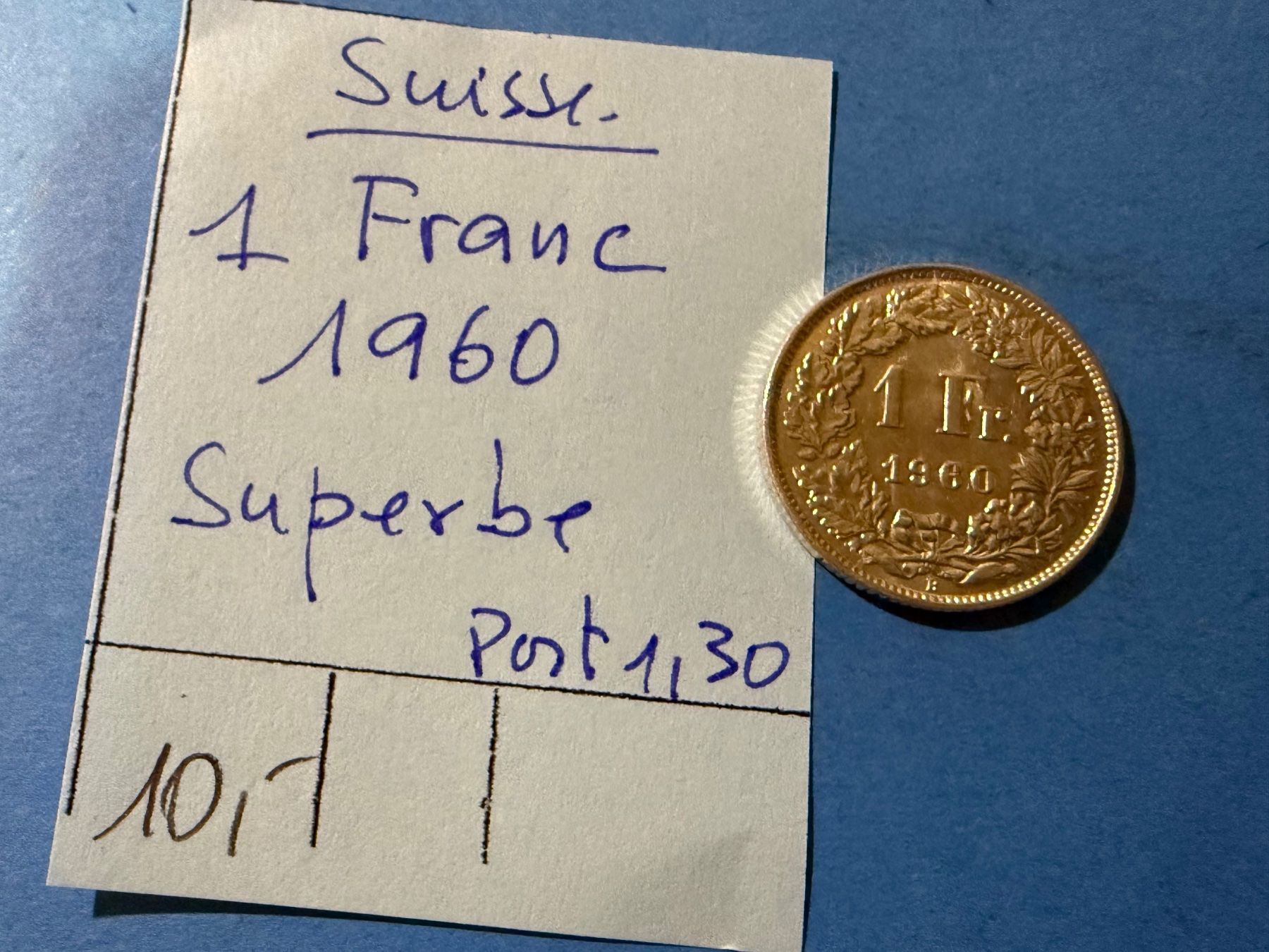 Tutti le monete: SUISSE : 1 FRANC 1960 - SUPERBE – Usato da genève venduto da GEnumist
