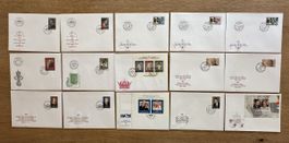 Liechtenstein - 15x FDC Fürst und Fürstin 1984-1993 TOP Erha