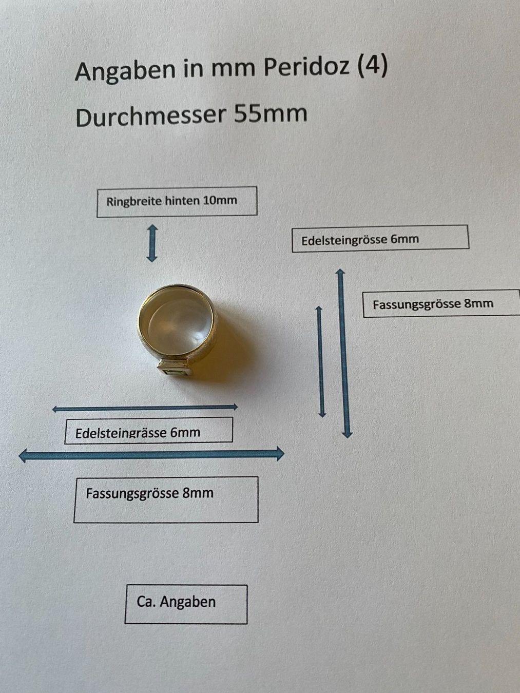 Ringe: Ring, Silber/Peridoz, Durchm.55mm, (4) – Neu (gemäss Beschreibung) aus Muri b. Bern von Silberqualle 4