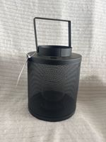 Laterne aus Metall, 19x15x15 cm, schwarz