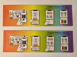 2x Swiss Crypto Stamp CHLI 3.0 "Regenbogen" OVP