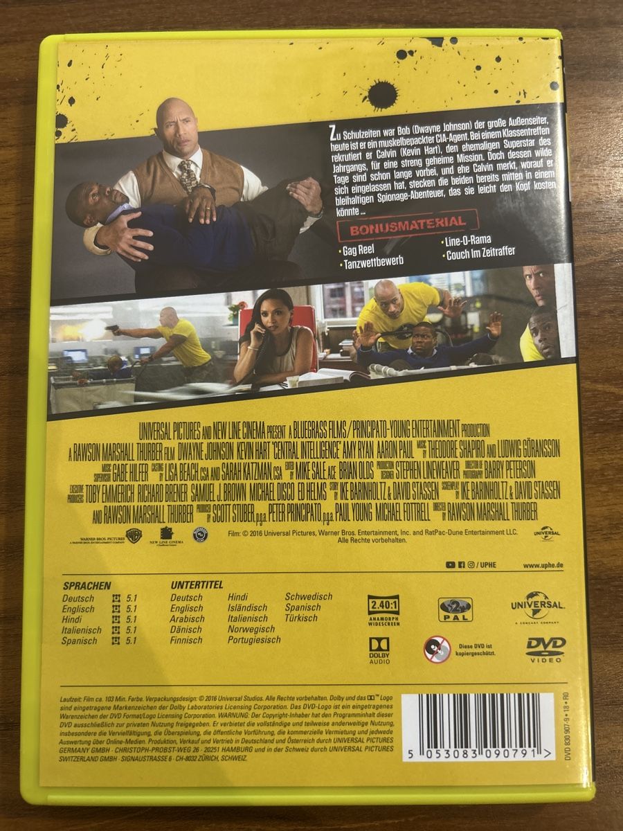 Tutti i DVDs: Central Intelligence DVD mit Dwayne Johnson & Kevin Hart! – Usato da Herisau venduto da Victoria-Classic 1