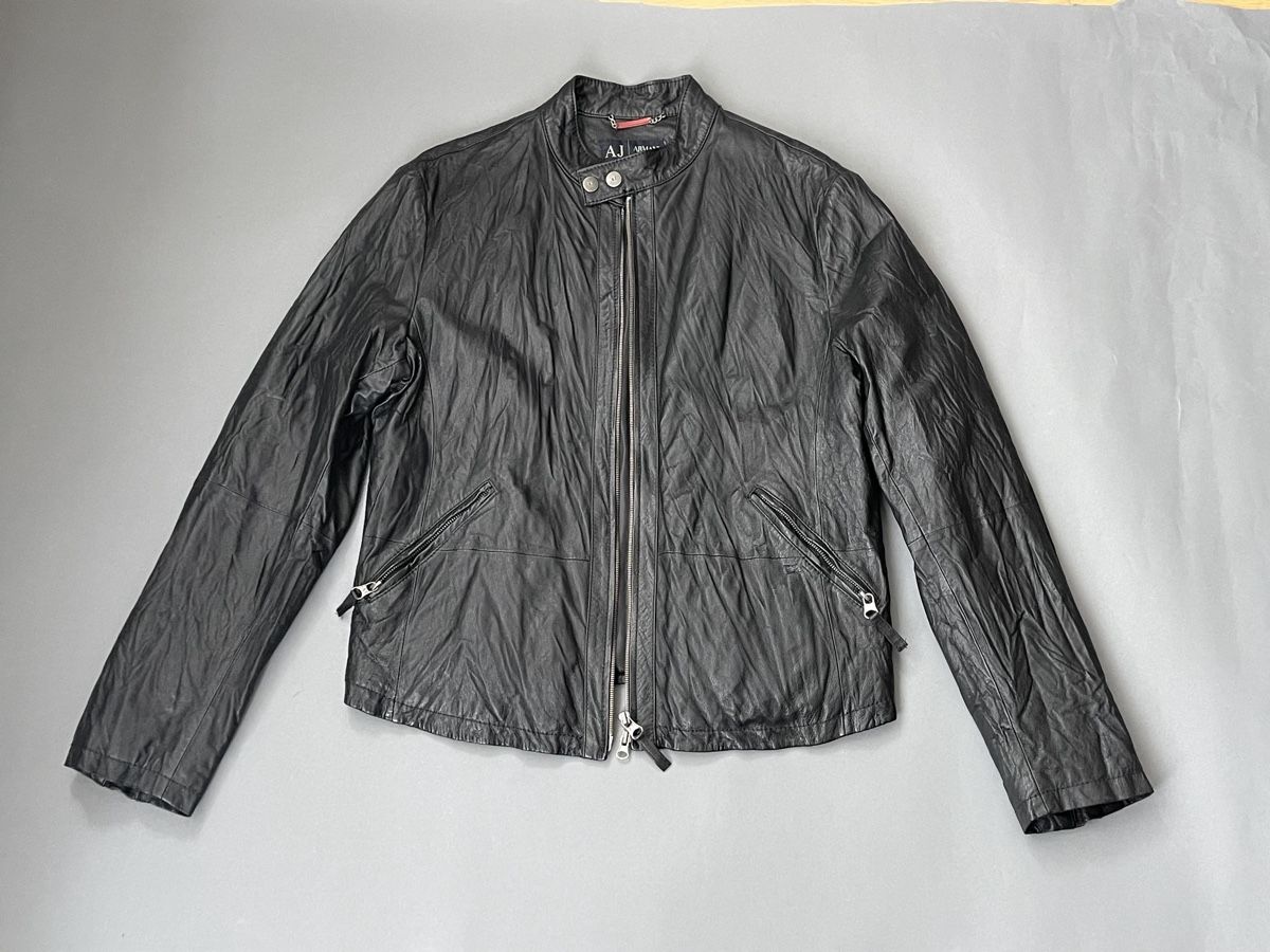Armani Vestes: Armani Jeans Biker Leather Jacket – D'occasion à Zürich par drooppee