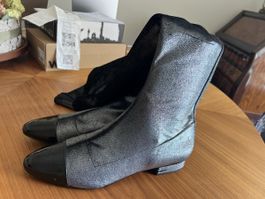 Stiefel, silbrig/schwarz Gr 42 - Neu!