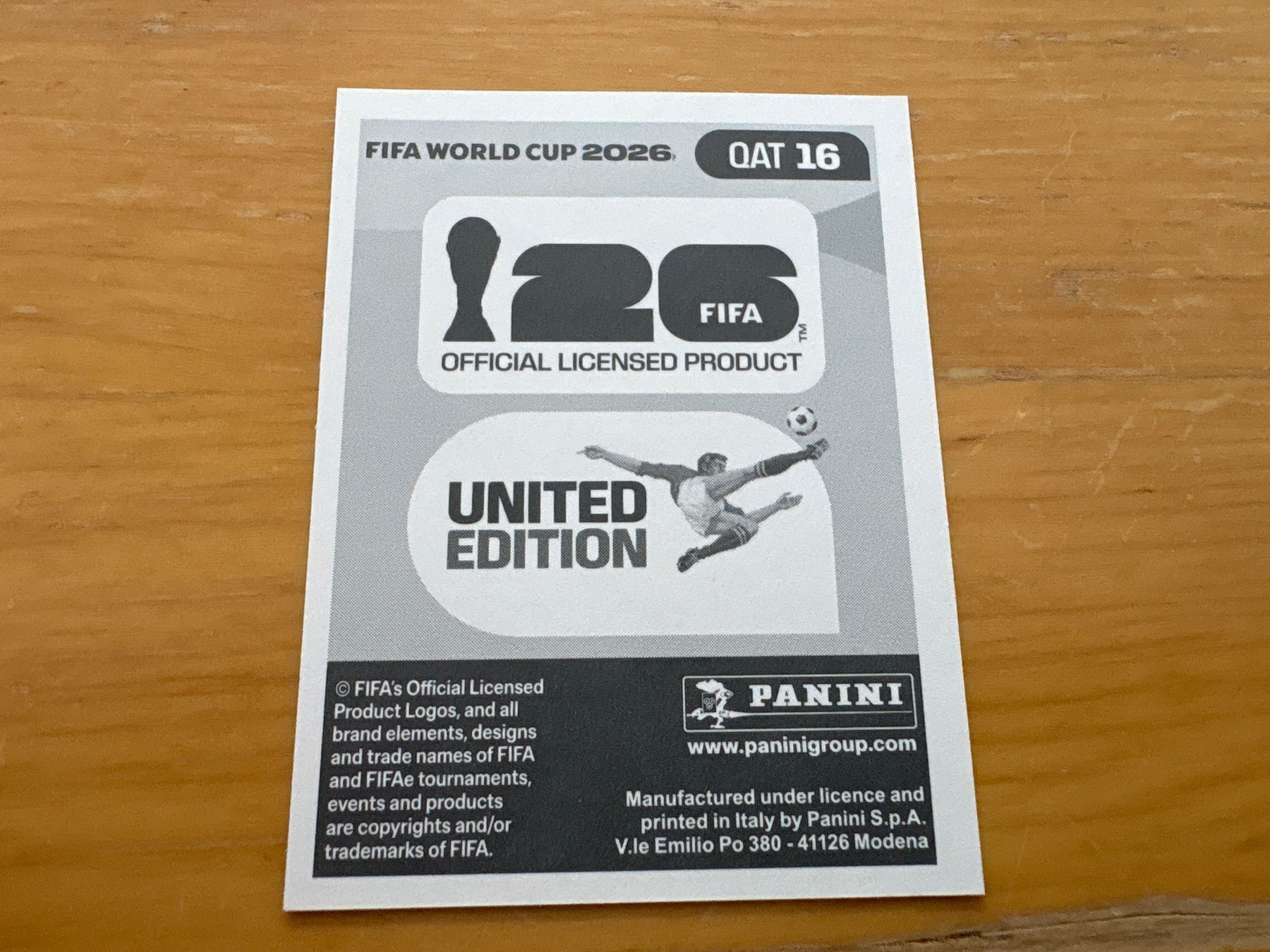 Panini Carte collezionabili: Panini 2026 QAT 16 – Nuovo (secondo la descrizione) da Elsau venduto da Cerry81 1