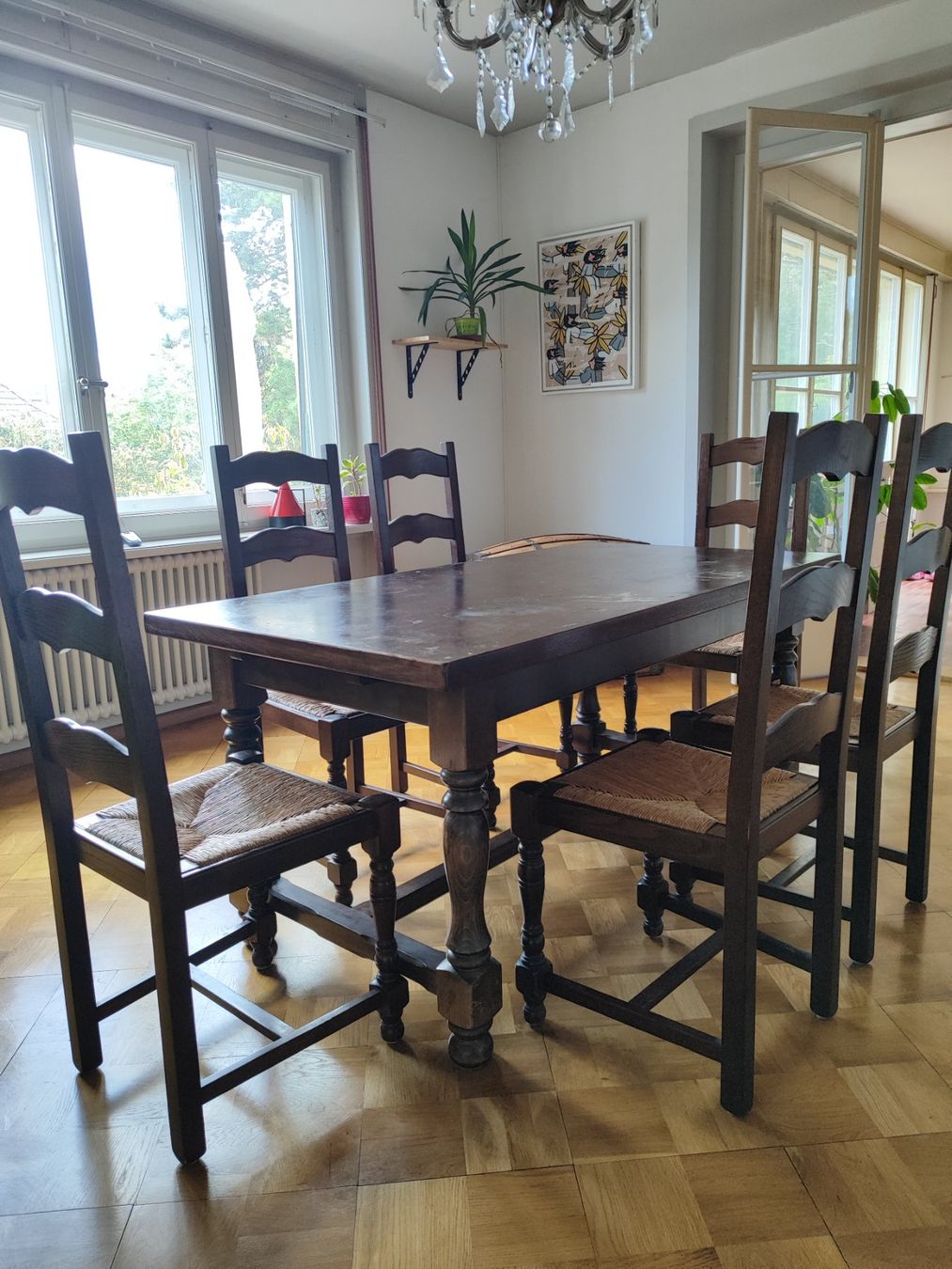 Tischset: Table et chaises en bois massif – Gebraucht aus Neuchâtel von the_tc5c