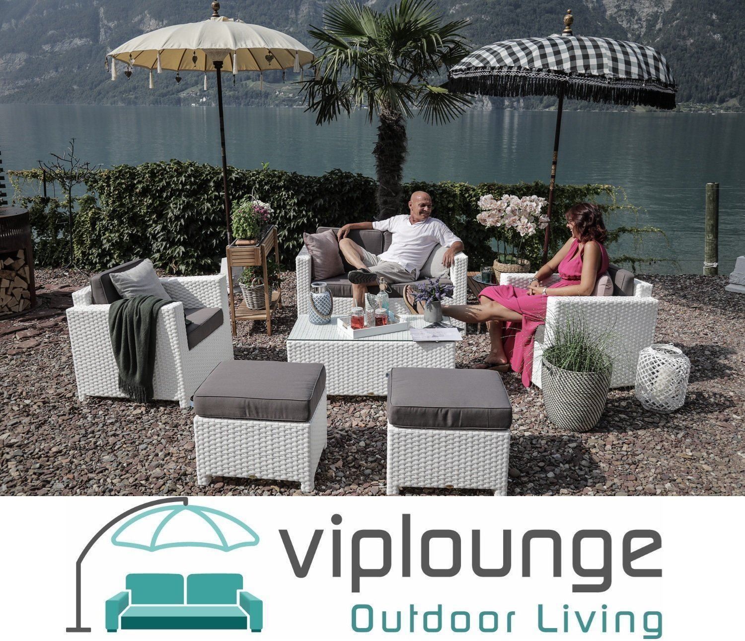 Viplounge Sofas: Outdoor Lounge Rattan weiss – Neu und originalverpackt aus Uznach von viplounge 1