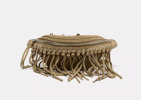 Boho Bauchtasche Veloursleder Zara ungetragen