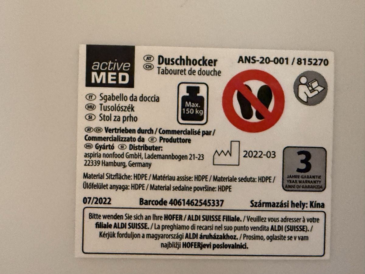 Sgabelli: Active MED Duschhocker, neuwertig & sauber – Usato da Stans venduto da Tapsi0580 2
